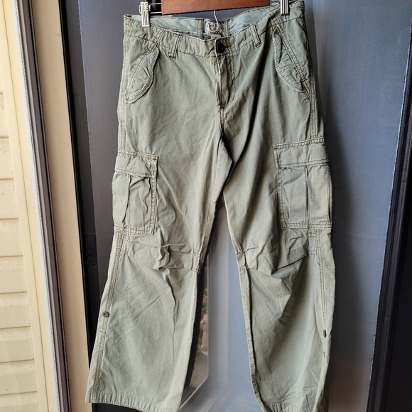 VINTAGE Ralph Lauren Pants Womens 6 Light Green Boot Flare Military Baker Hiking - Picture 1 of 10